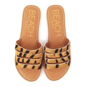 Beach by Matisse | Boardwalk Cowhide Sandals in Tan & Black Size 8